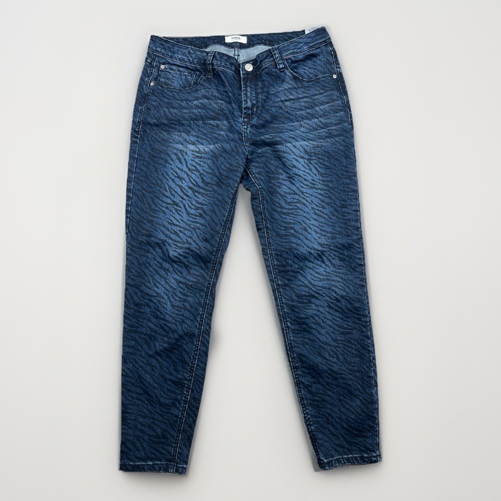 Kensie Jeans Women's Size 10 30 Blue Denim Pants Skinny‎ Zebra Print